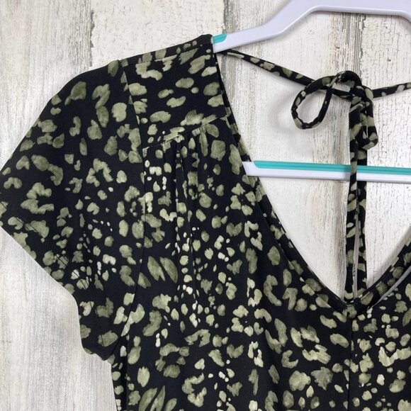 Tommy Bahama Wild One wide leg jumpsuit animal print black green size XXS - Picture 3 of 9